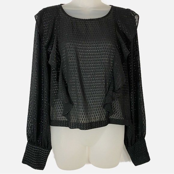 Bar III | Sheer Metallic Polka Dot Top - Picture 3 of 16